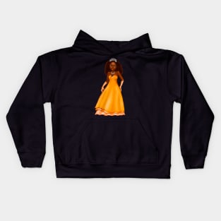 Black anime princess  ! beautiful  black girl with Afro hair, green eyes, Cherry pink lips and dark brown skin. Hair love ! Kids Hoodie